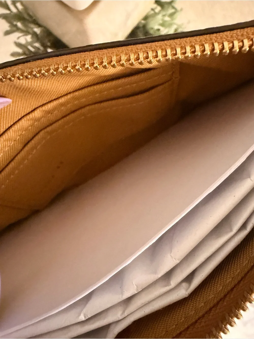 Coach Leather Wristlet in Saddle Brown NWOT